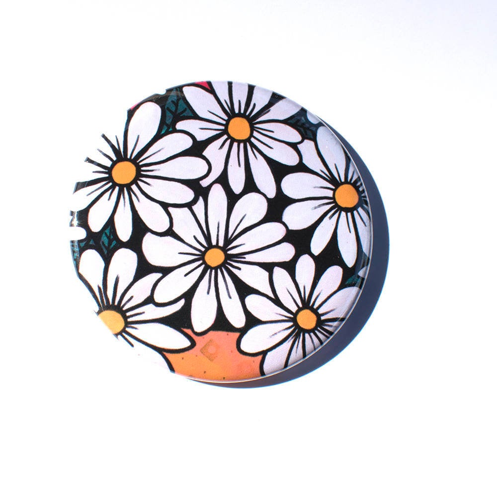 Daisy Pocket Mirror, Fridge Magnet, or Pin Back Button