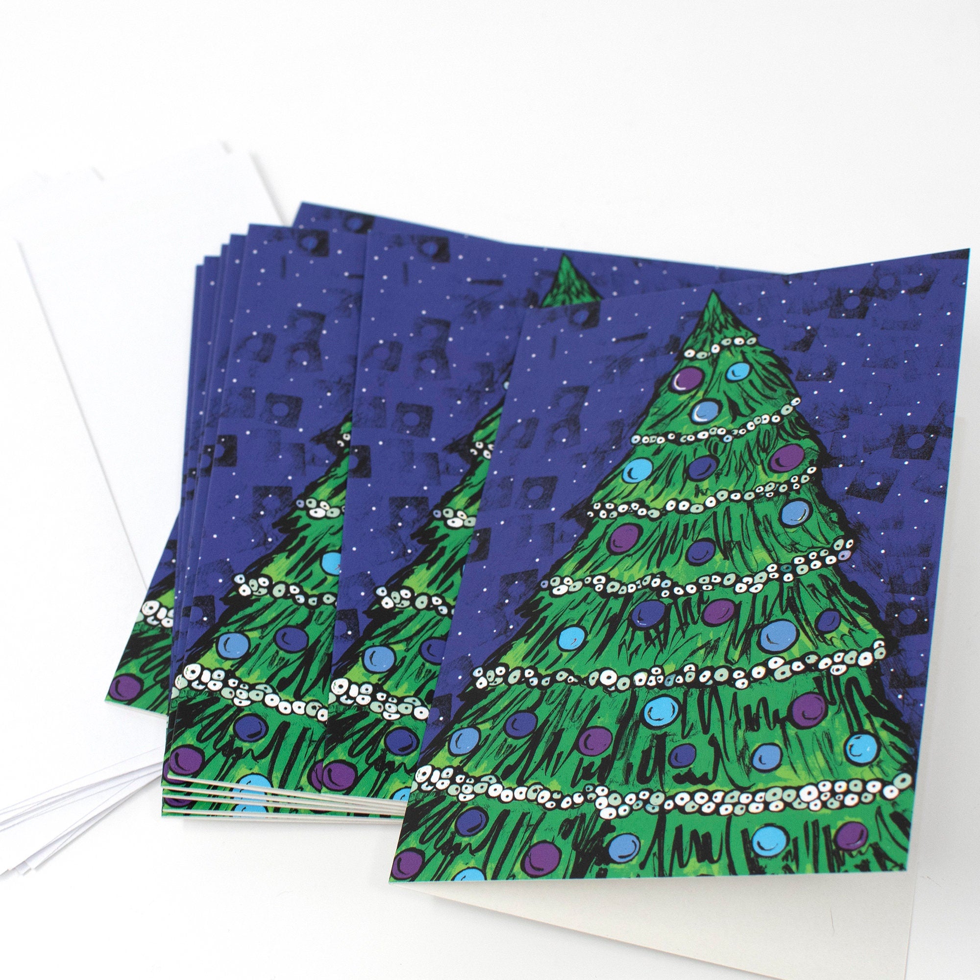 Christmas Cards - Merry Christmas Greeting Cards - Set of 8 Holiday Cards