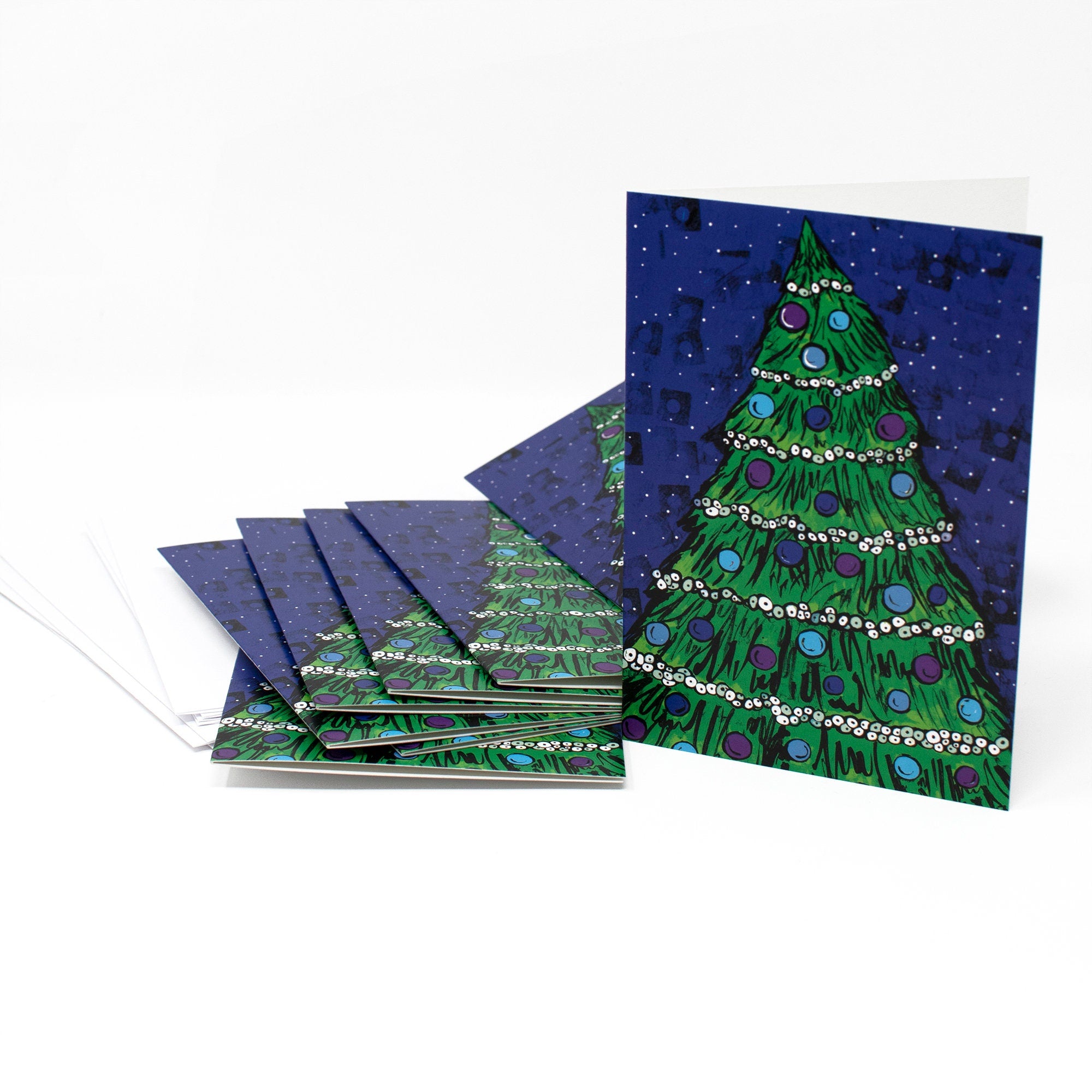 Christmas Cards - Merry Christmas Greeting Cards - Set of 8 Holiday Cards