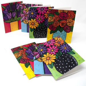 Set of Blank Flower Cards with Envelopes for Thank You, Birthday, Wedding, Any Occasion - Set of 8 Floral Notecards