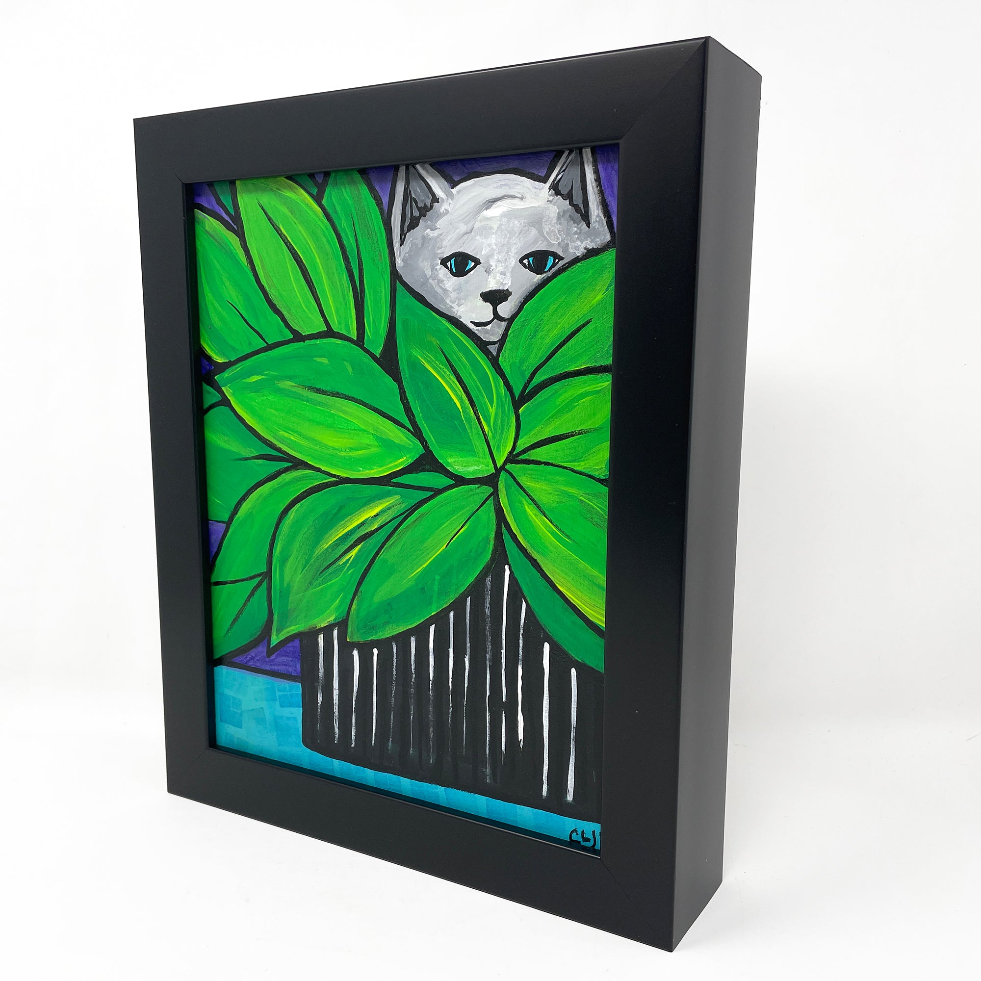 Cat Playing Hide and Seek Painting