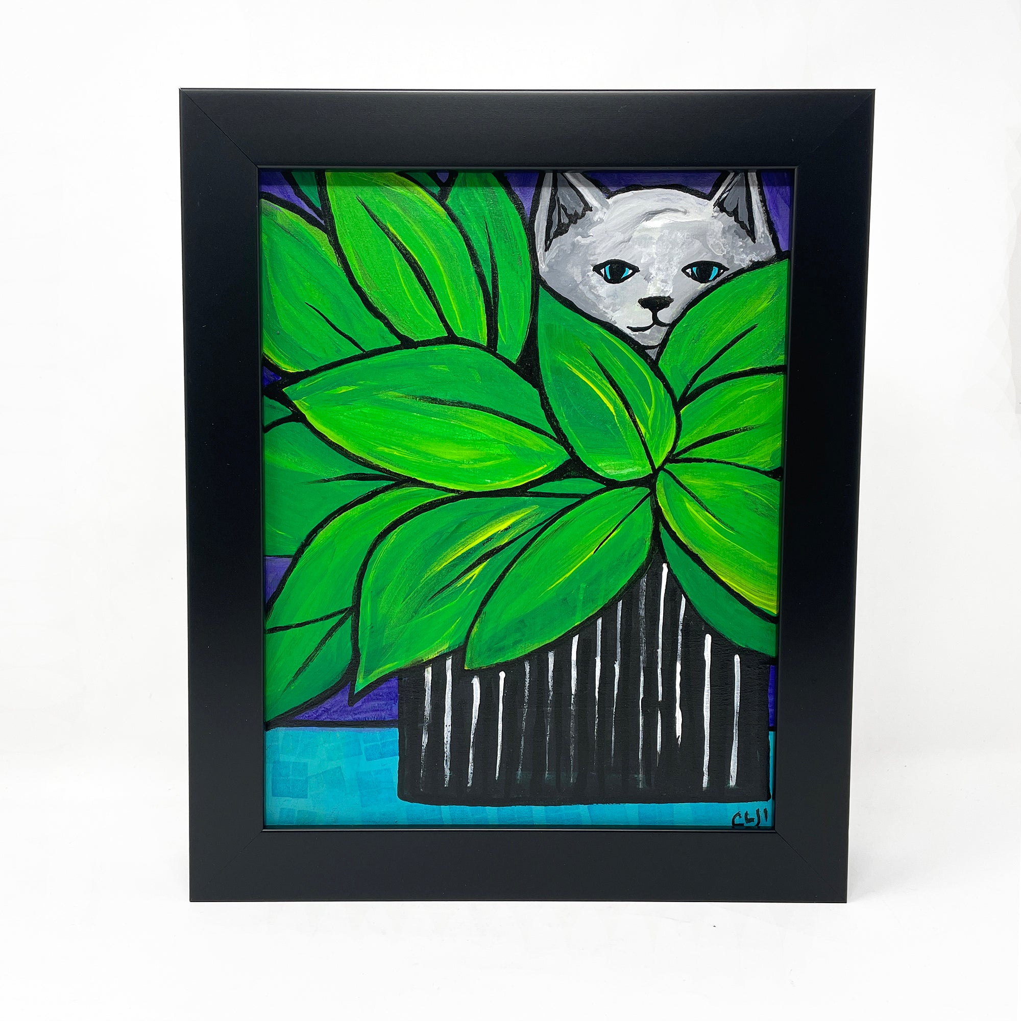 Cat Playing Hide and Seek Painting