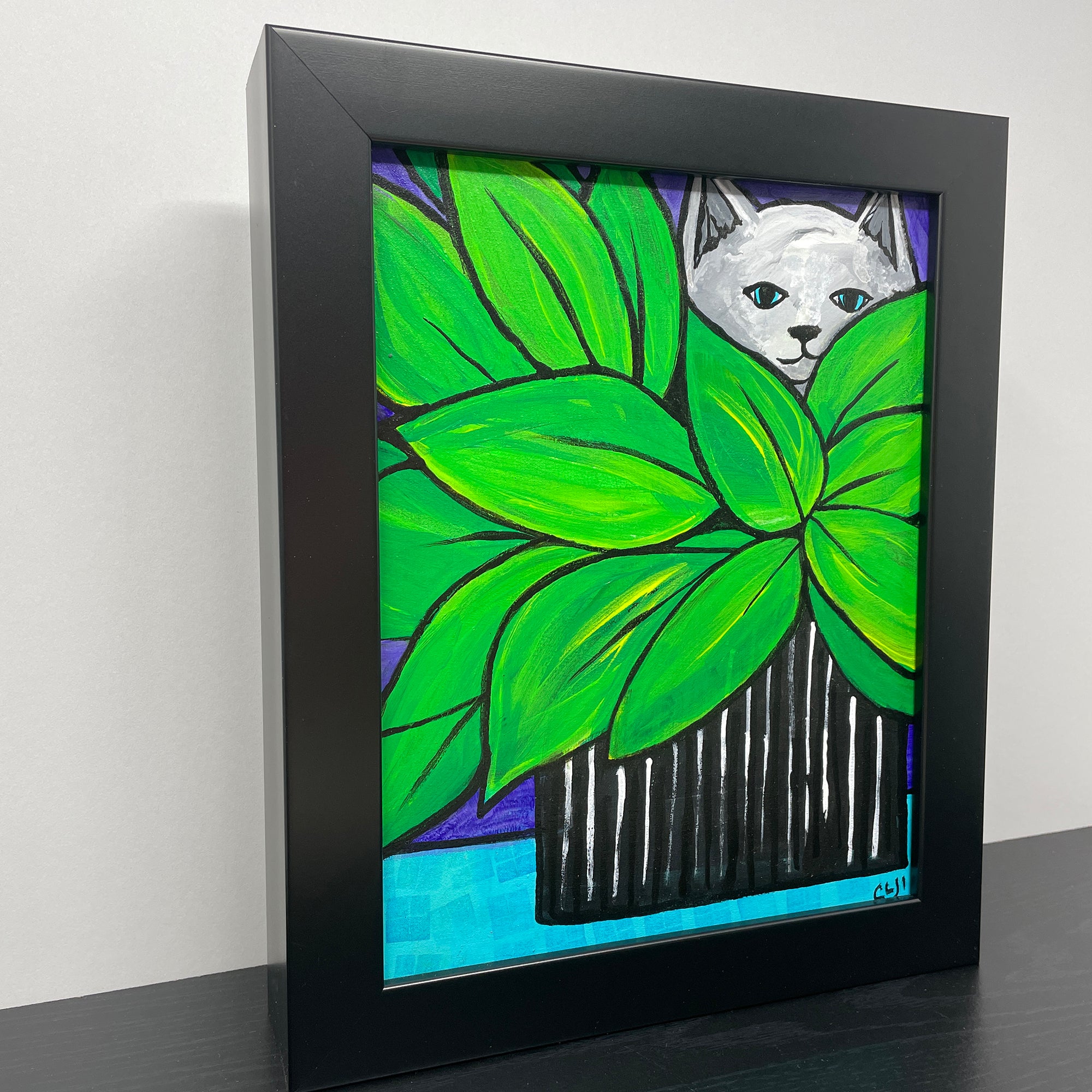 Cat Playing Hide and Seek Painting