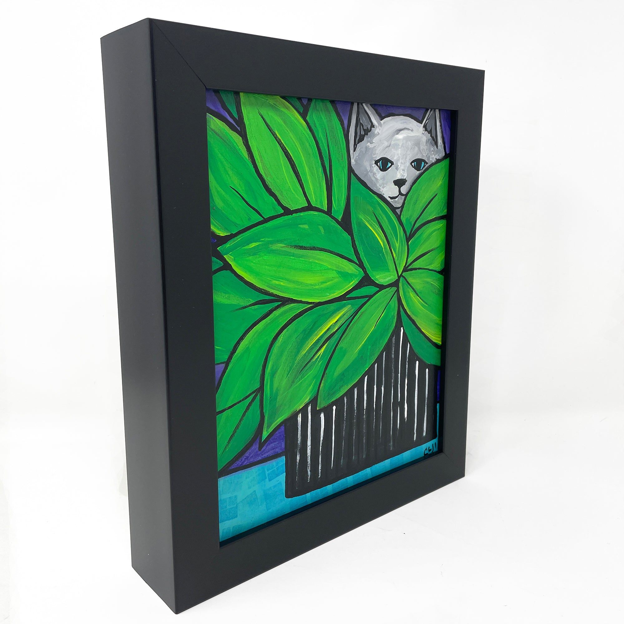 Cat Playing Hide and Seek Painting