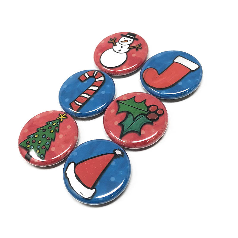 Christmas Magnet or Pin Back Button Set