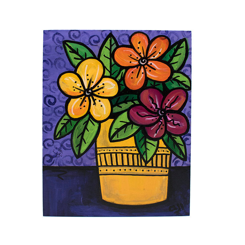 Happy Flowers Painting - Colorful Floral Art