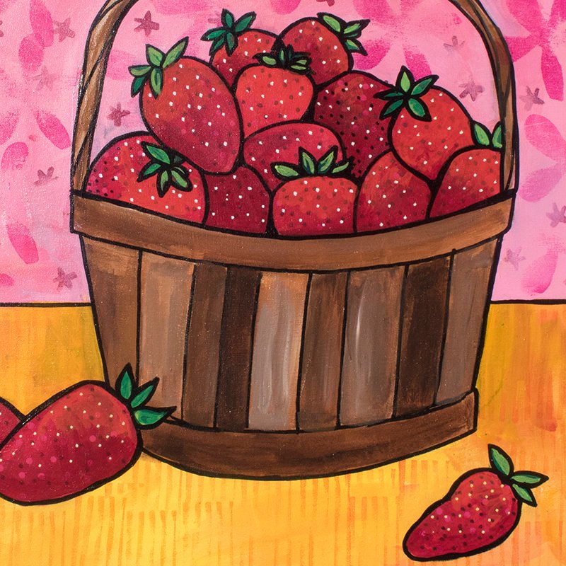 Strawberry Print - Basket of Strawberries Still Life Art Print