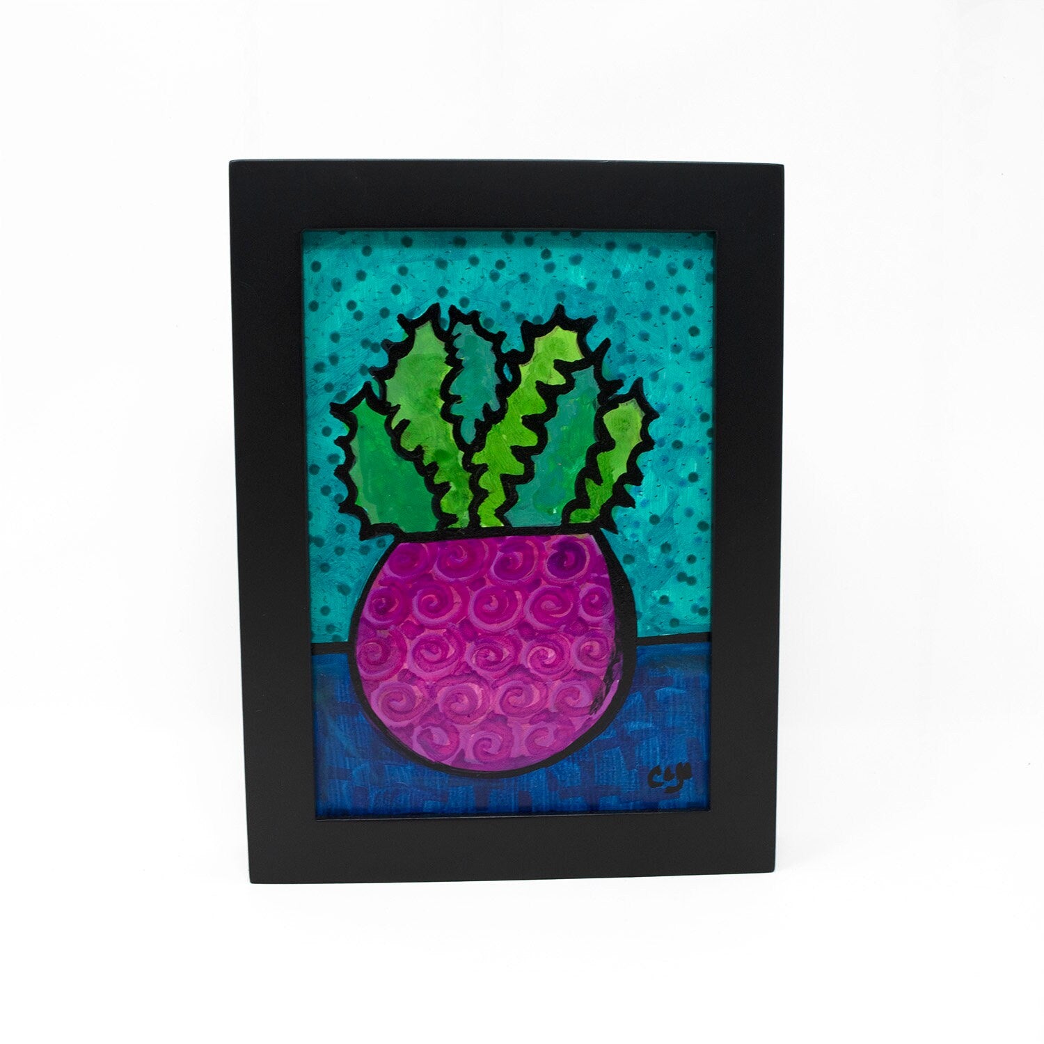 Colorful Succulent Art - Original Painting - Succulent Still Life - Bright Colors - Succulent Lover Gift