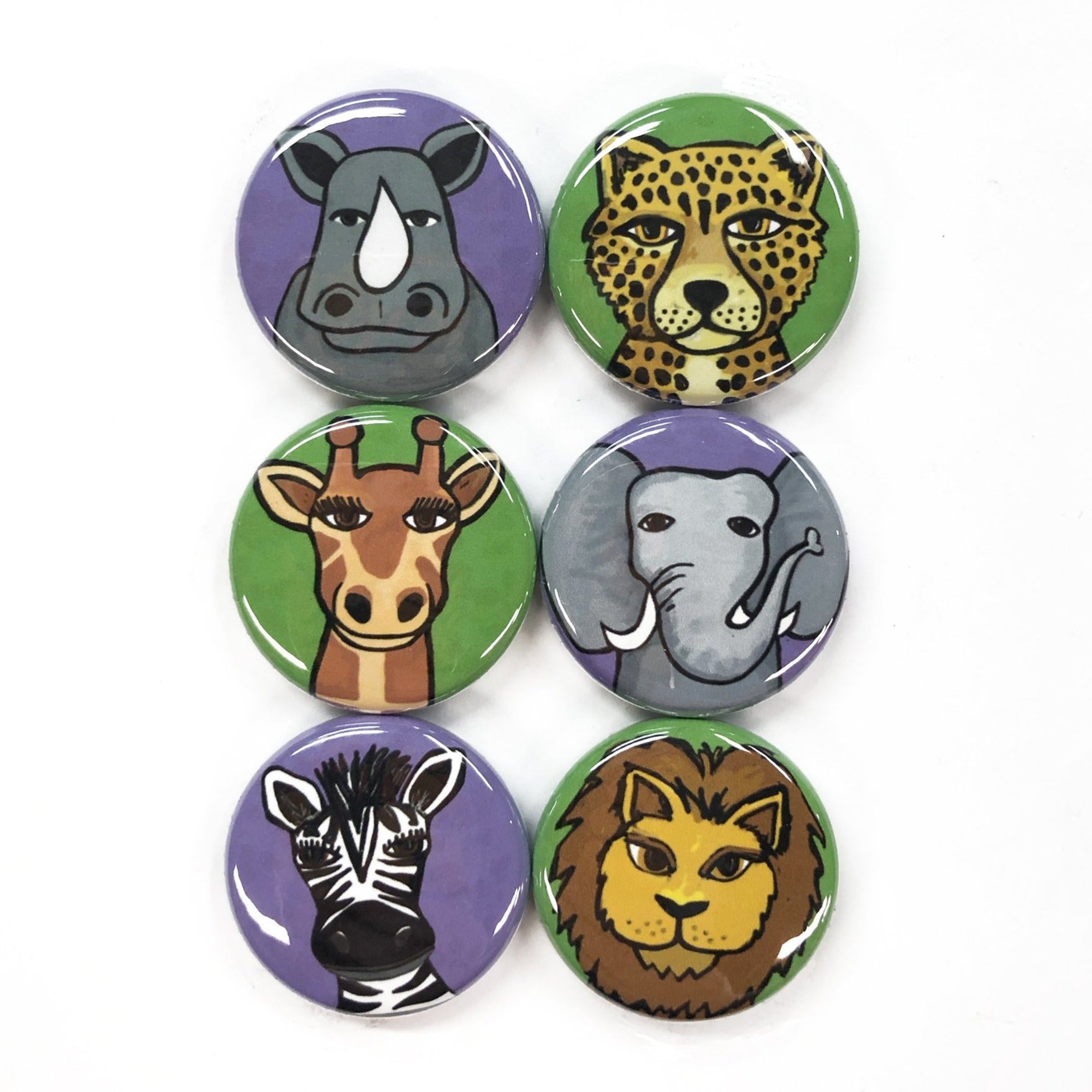 African Animal Magnet or Pin Set