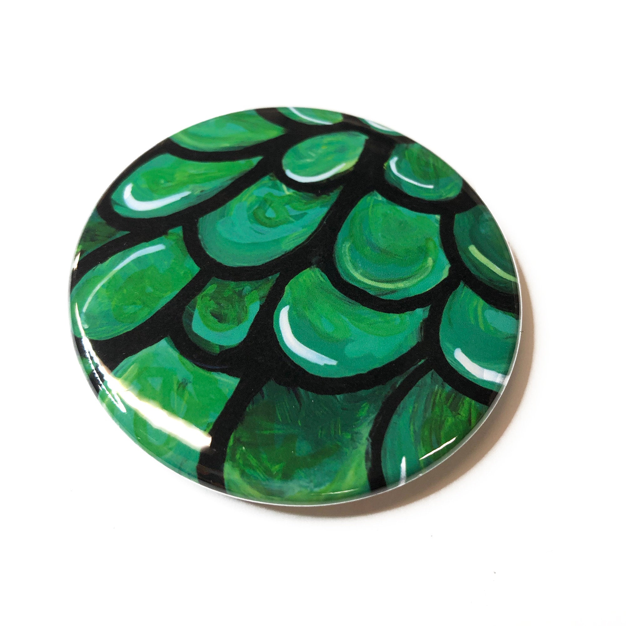 Jade Plant Magnet, Pin Back Button, or Pocket Mirror - Succulent Lover Gift, Party Favor - Fridge Magnet, Pinback, or Purse Mirror