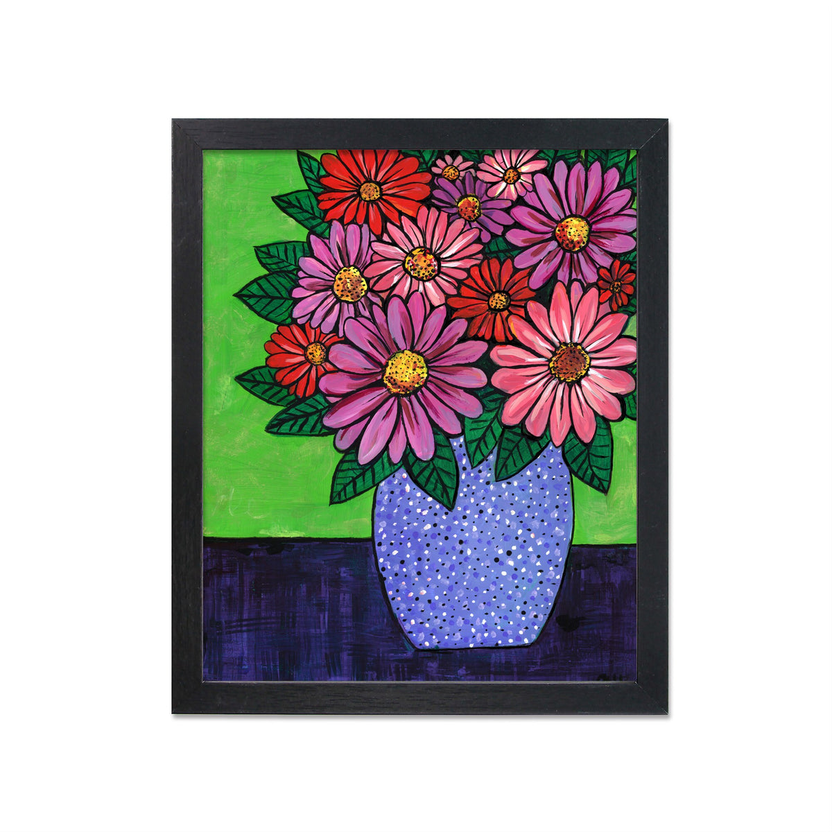 Gerbera Daisy Art Print - Vase of Gerbera Daisies Giclée Print - Colorful Flower Wall Art - 8x10 with optional mat