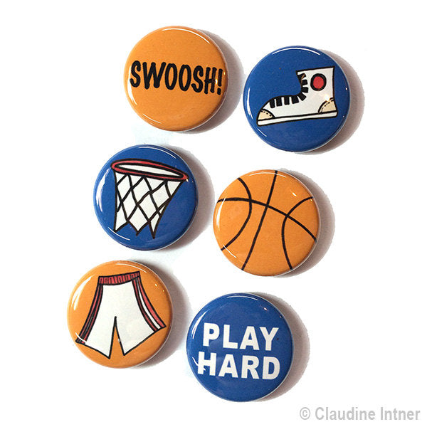 Basketball Magnet or Pin Set