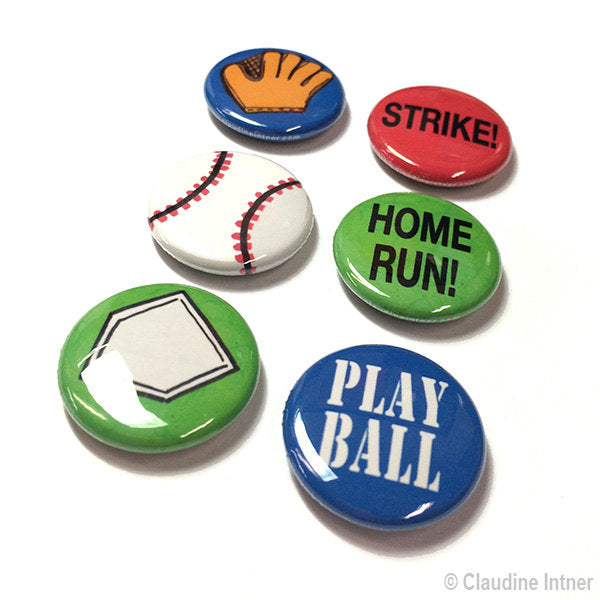 Baseball or Softball Pin or Magnet Set