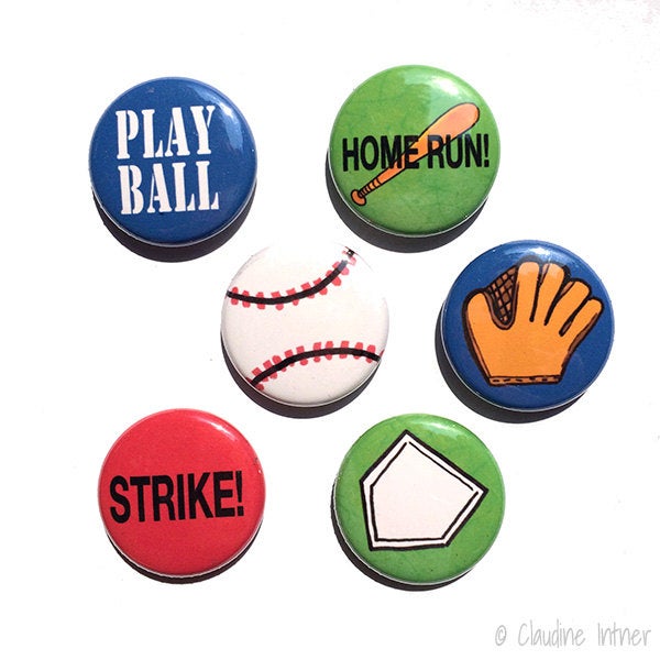 Baseball or Softball Pin or Magnet Set