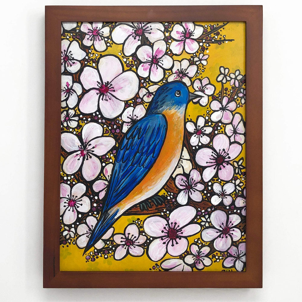 Bluebird with Cherry Blossoms