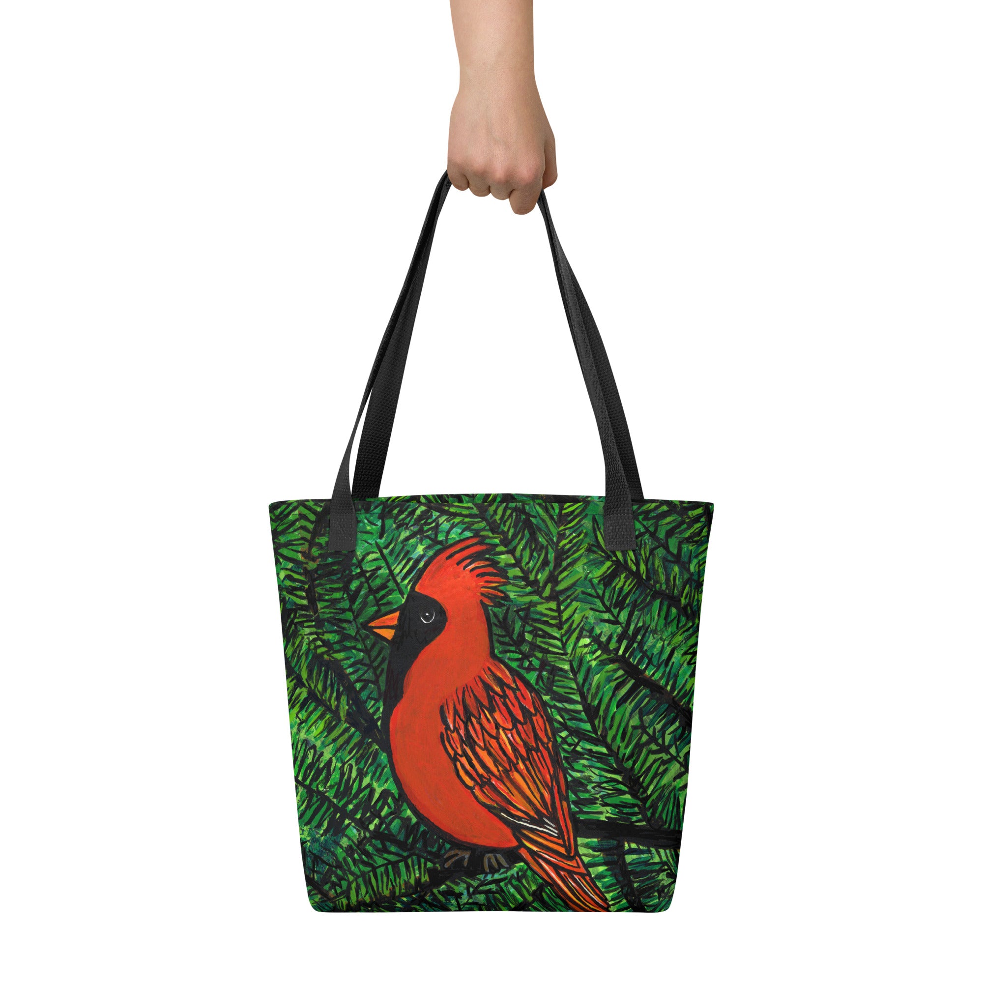 Hand holding Cardinal Tote Bag