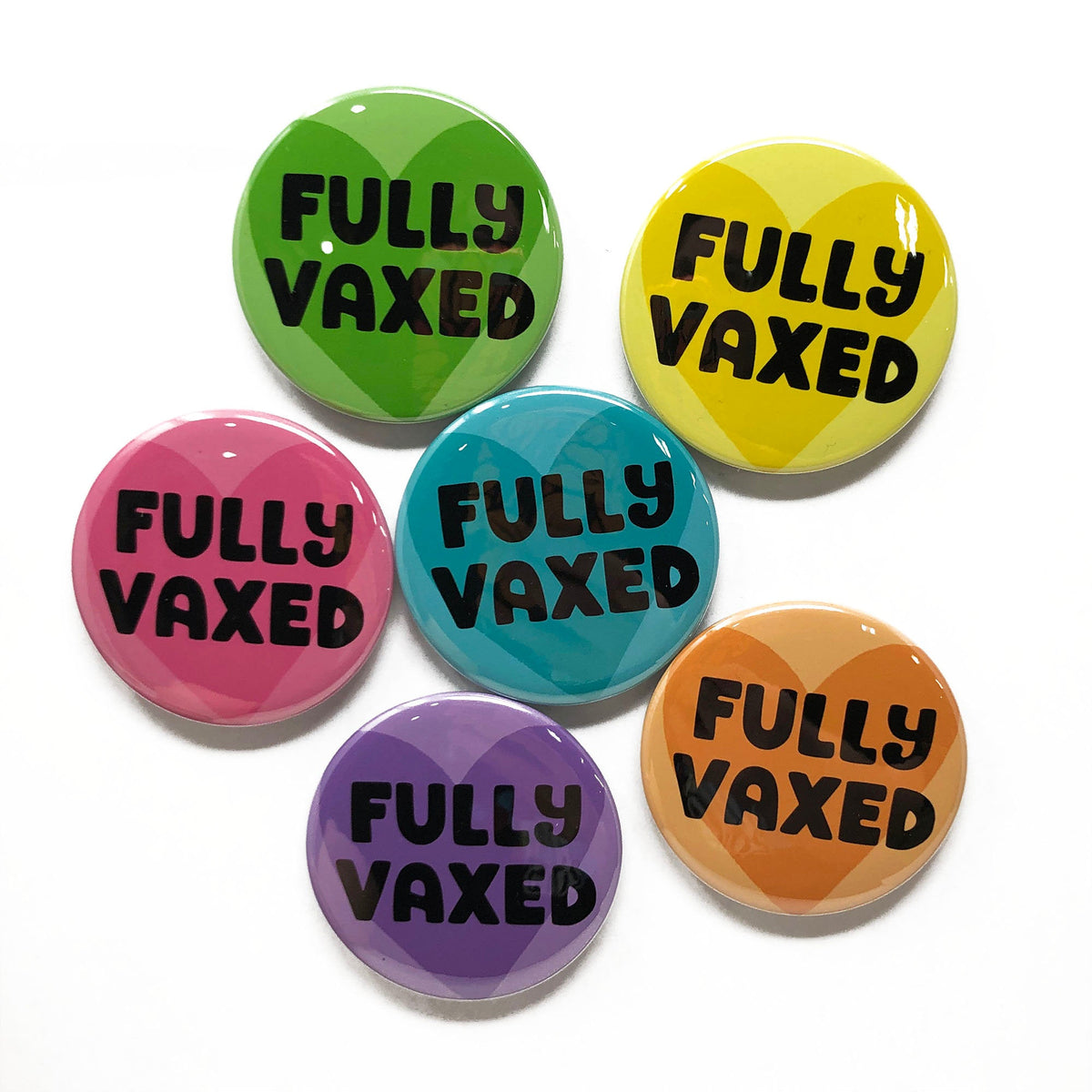 Fully Vaccinated Pin or Magnet - Fully Vaxed Covid Vaccine Pinback Button or Magnet - covidvaccine - 1 inch, 1.25 inch, or 2.25 inch