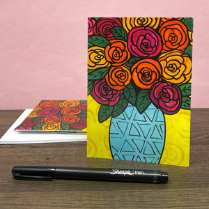 Colorful Ranunculus Card - Blank Flower Notecards for Any Occasion
