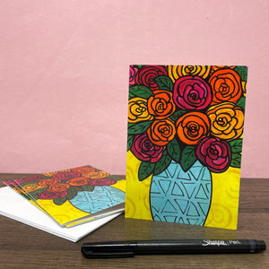 Colorful Ranunculus Card - Blank Flower Notecards for Any Occasion