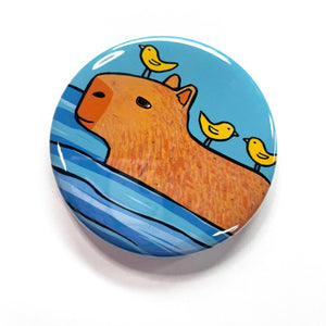 side view of capybara magnet