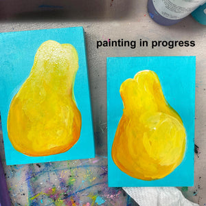 paintings in progress - shows early stage of painting with blocked in colors