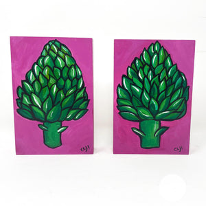 Pair of artichoke paintings