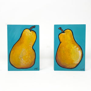 pear painting on white background