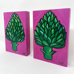 side view of the artichoke paintings