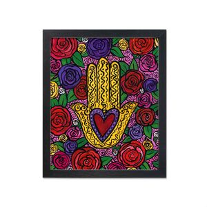 Rose Heart Hamsa Print