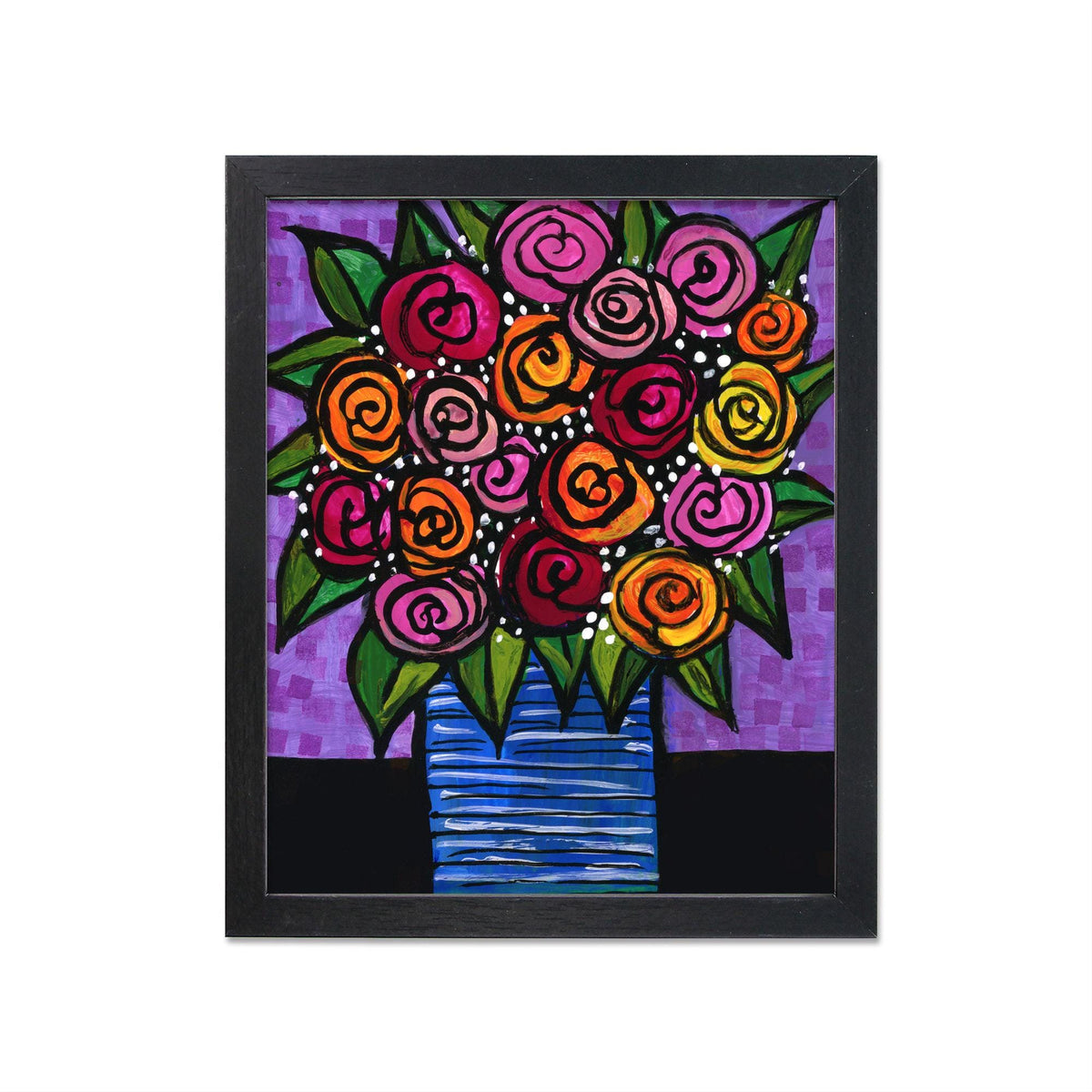 Whimsical Vase of Roses Print