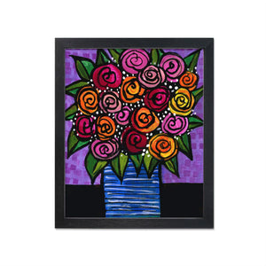 Whimsical Vase of Roses Print