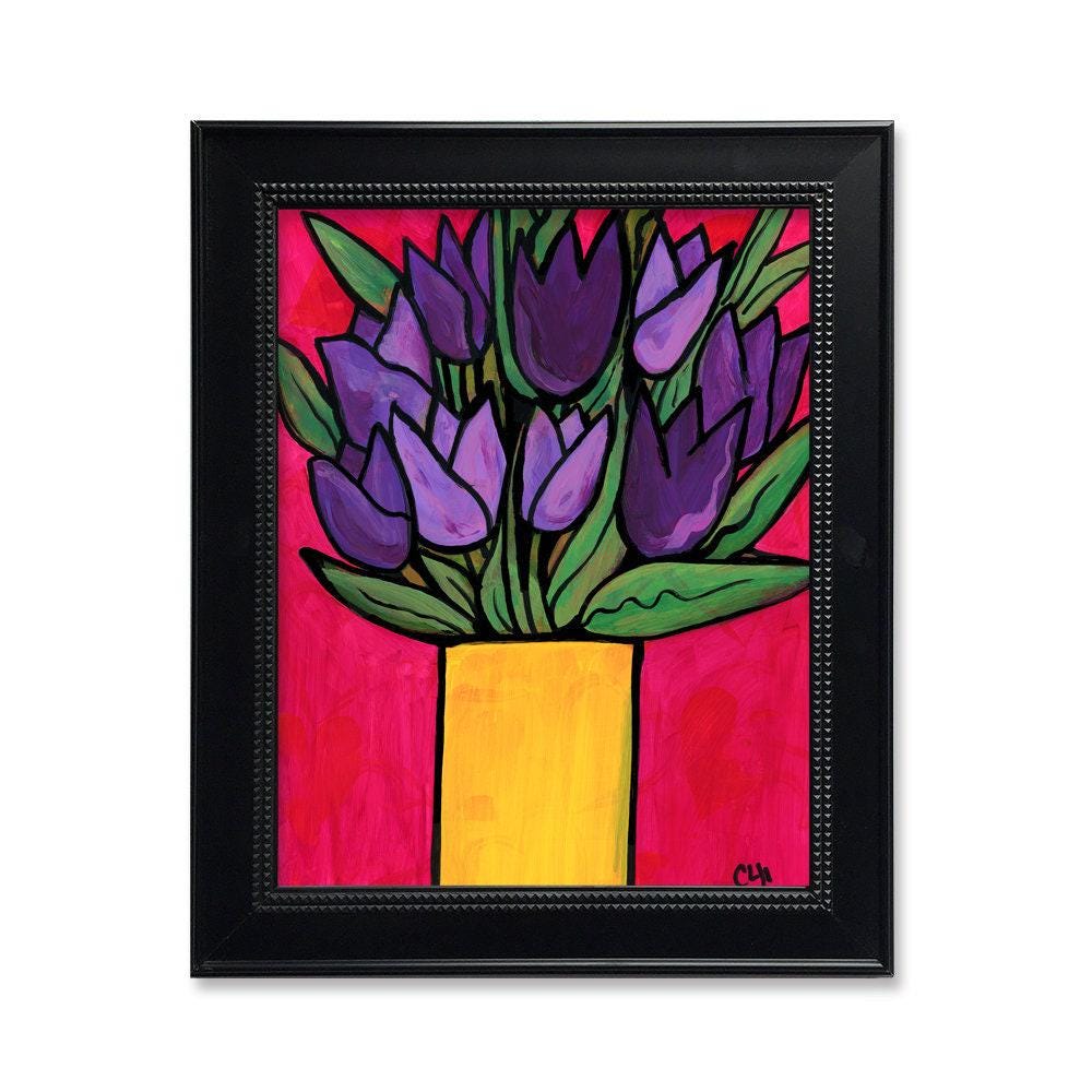 Purple Tulips Art Print