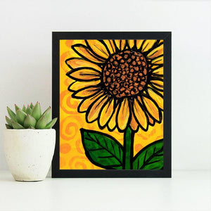 Whimsical Sunflower Art Print