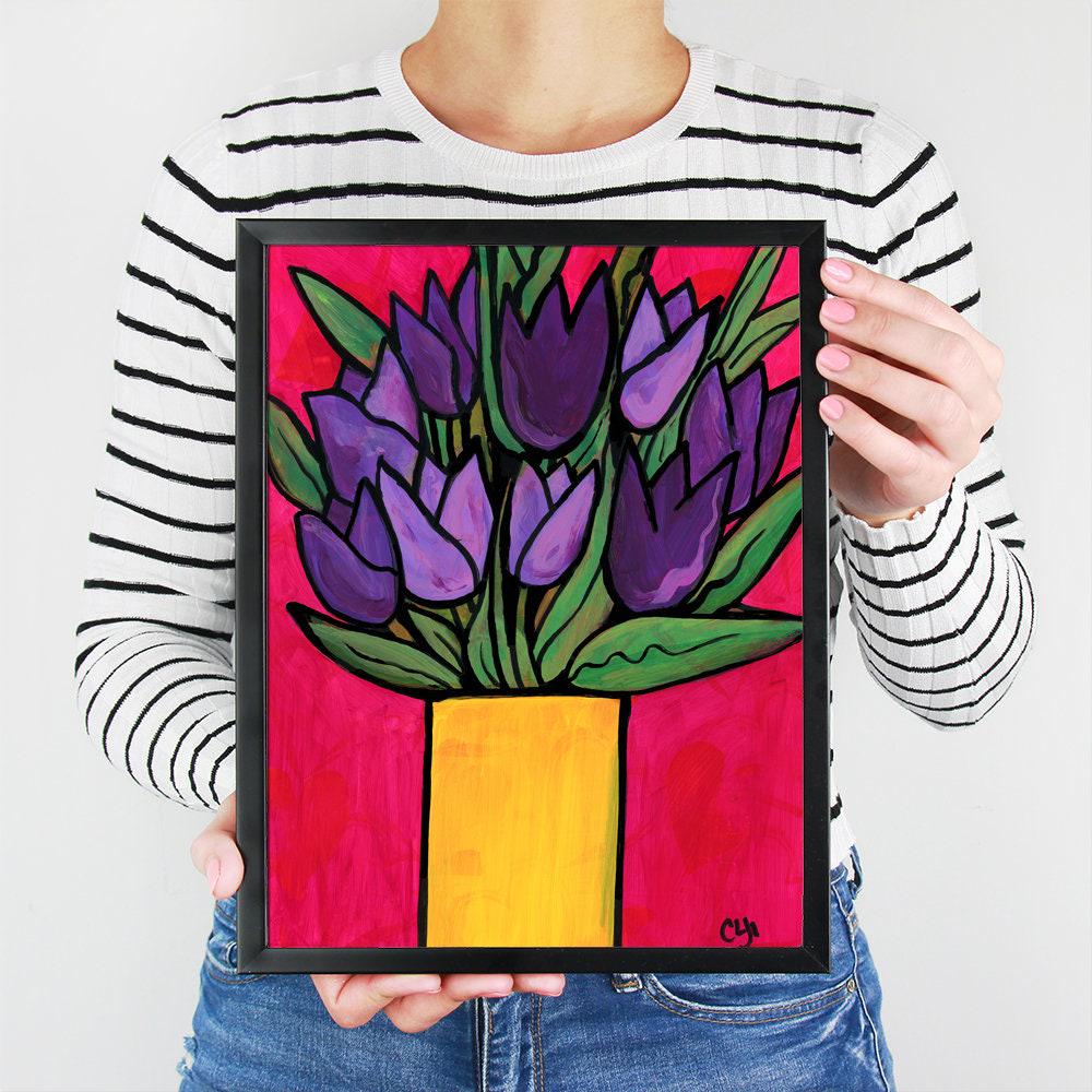 Purple Tulips Art Print