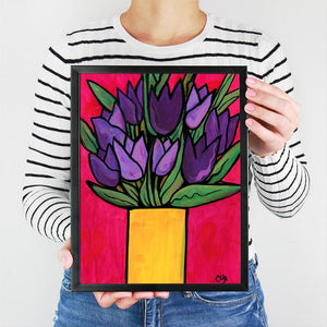 Purple Tulips Art Print