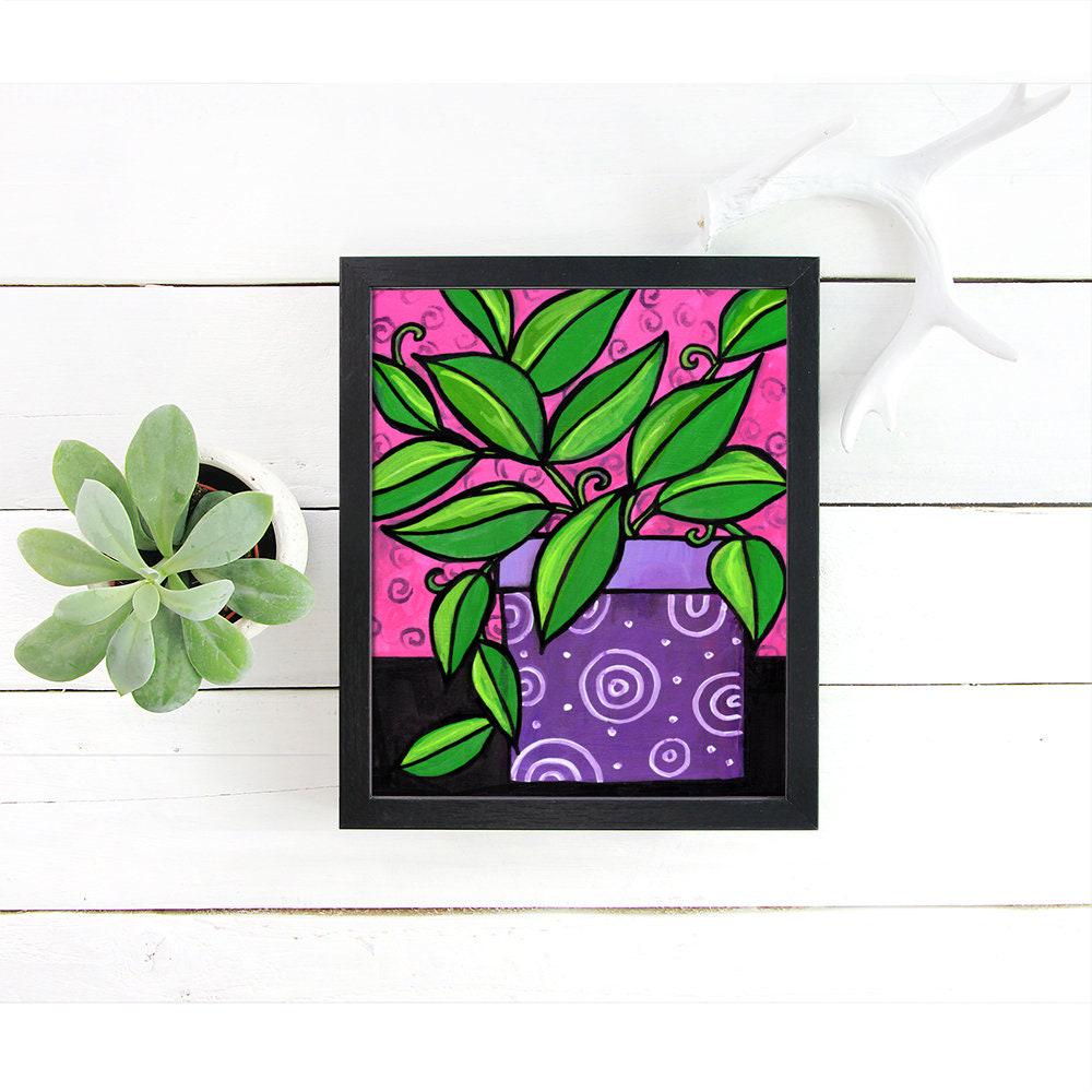 Potted Pothos Plant Print