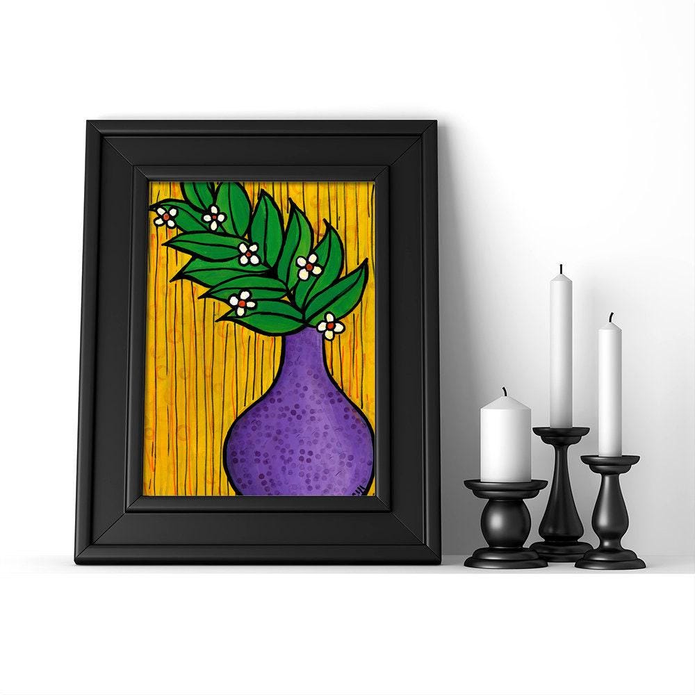 Blooming Branch in Vase Art Print