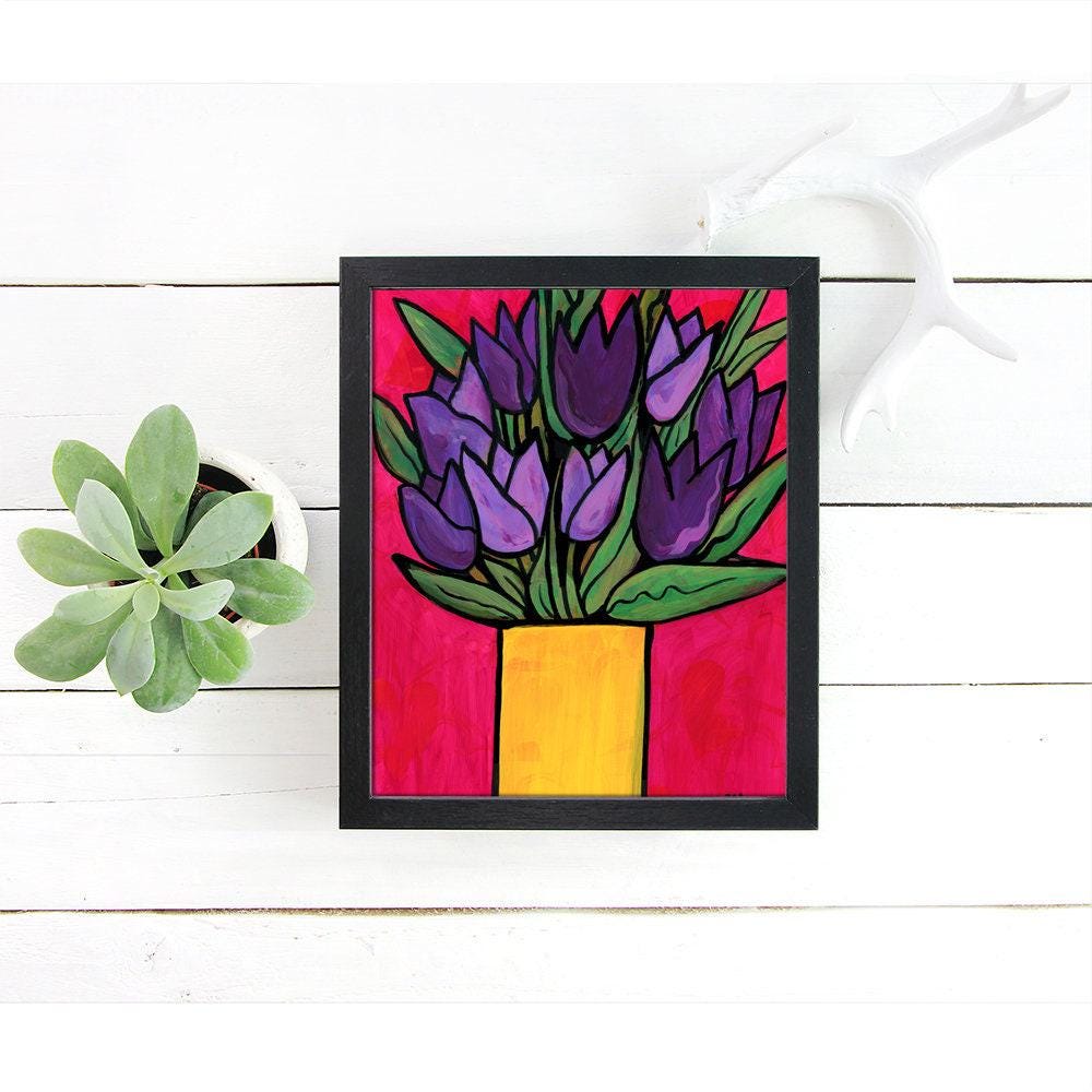 Purple Tulips Art Print