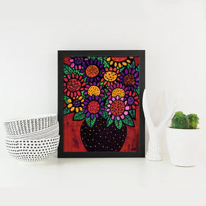 Playful Posies Whimsical Floral Art Print