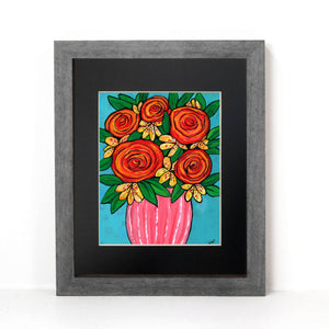 Roses and Lillies Art Print