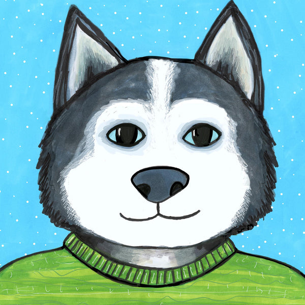 Kimber the Siberian Husky Art Print - Claudine Intner