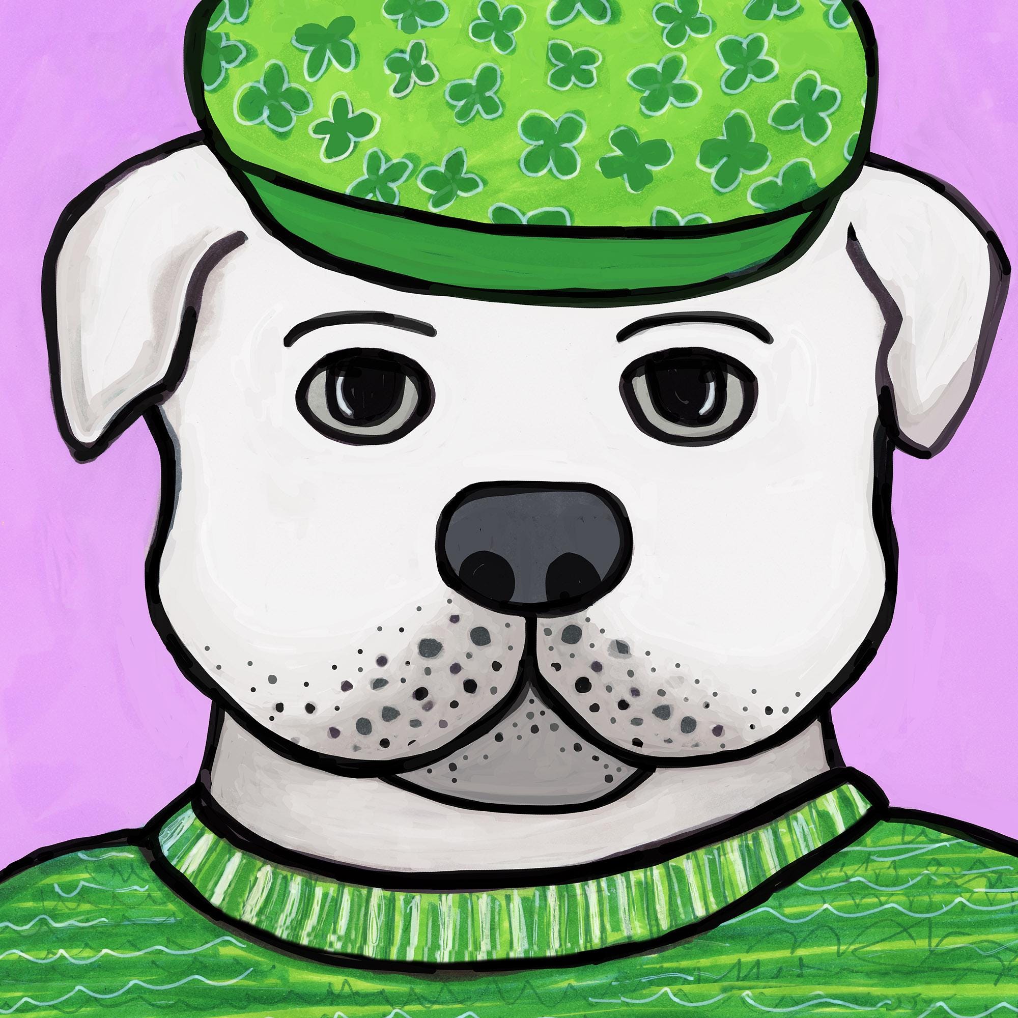 detail of Sean the Bulldog's face