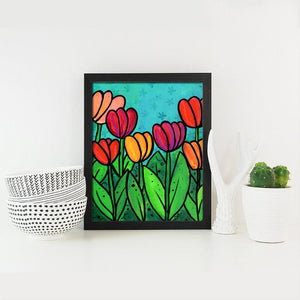Floral Art Print - Spring Tulips Print