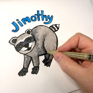 my original drawing of Jimothy on white paper