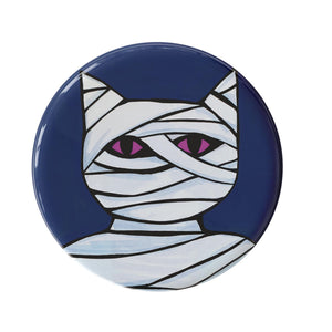 close up view of Cat Mummy button - shown on a white background