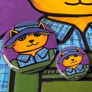 round Scarecrow Cat buttons on Scarecrow Cat print