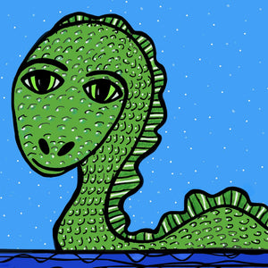 Detail of Loch Ness Monster's face