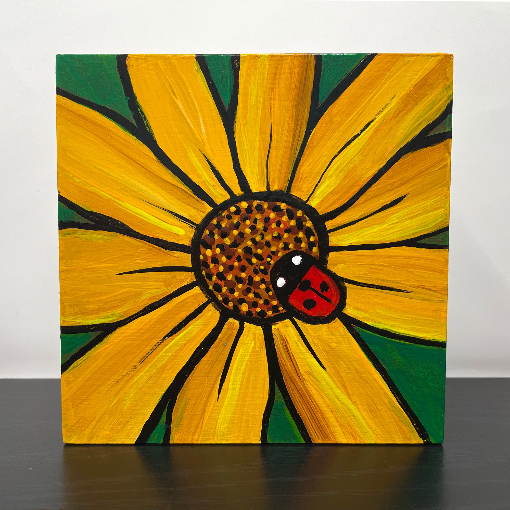 Black Eyed Susan with Ladybug Painting