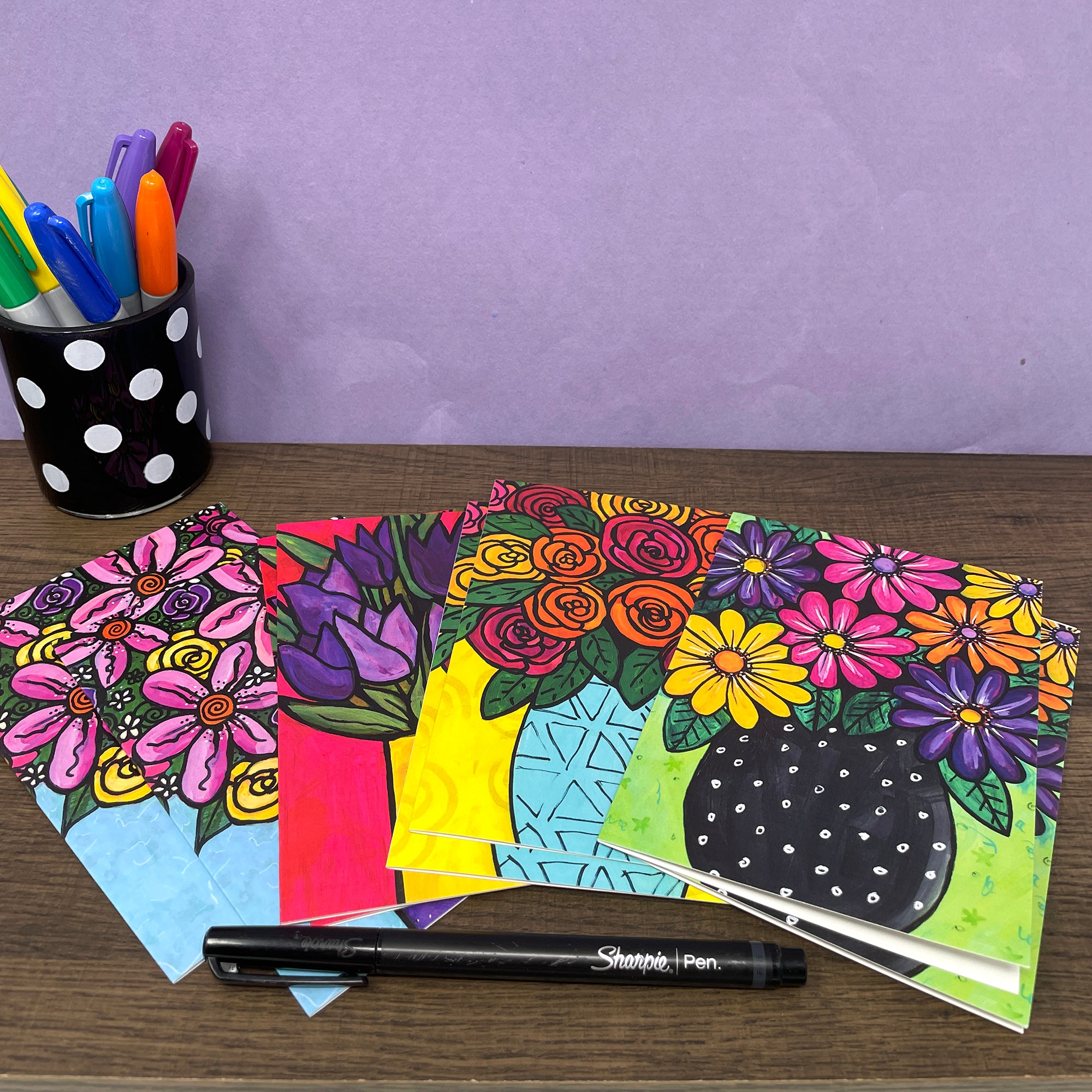 Blank Flower Notecards with Envelopes