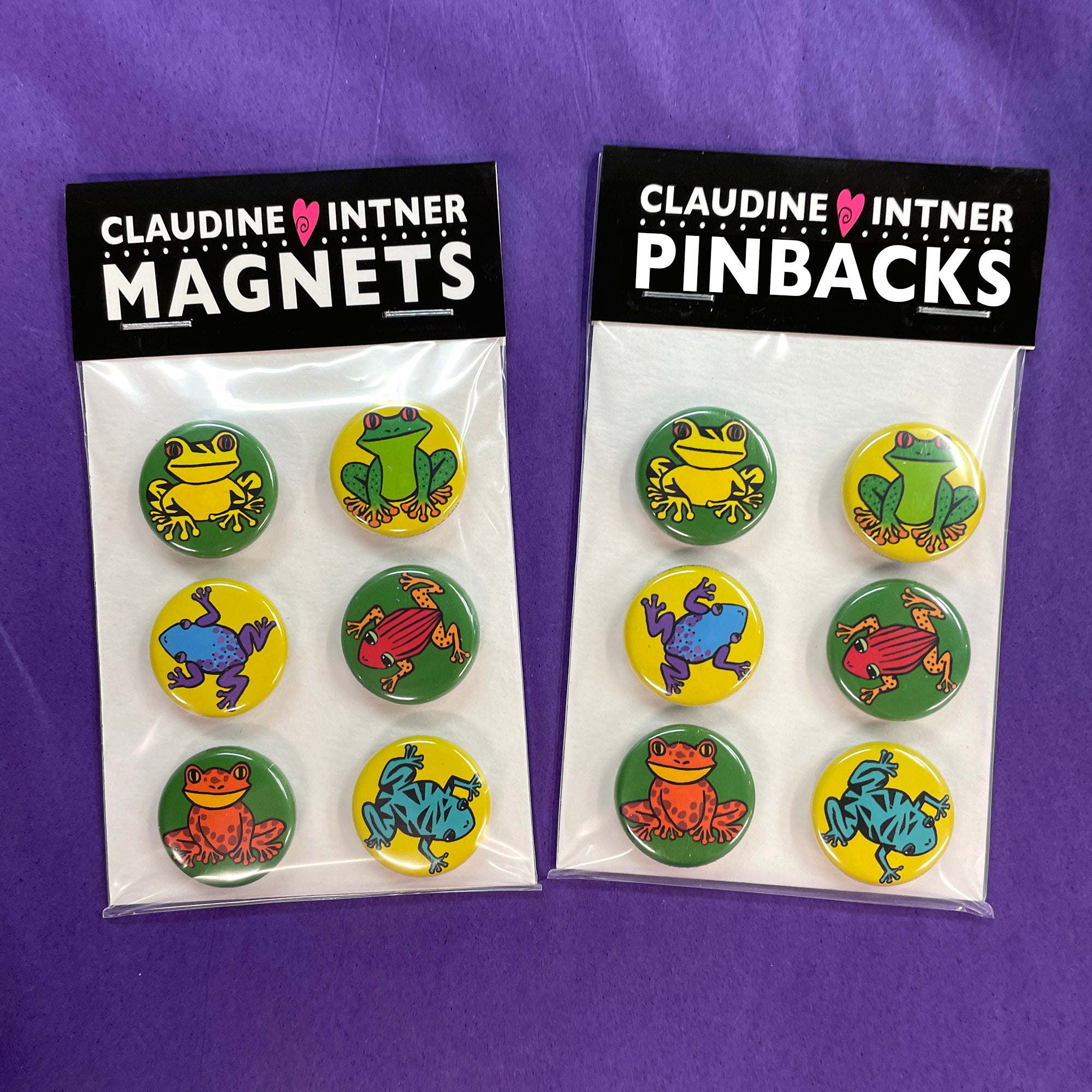 Frog Magnet or Pin Back Button Set